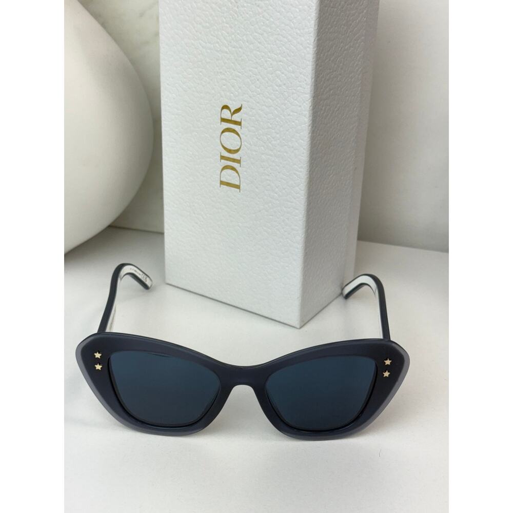 NEW Dior Pacific B3U Logo Sunglasses Cat Eye Navy Blue - Picture 4 of 9